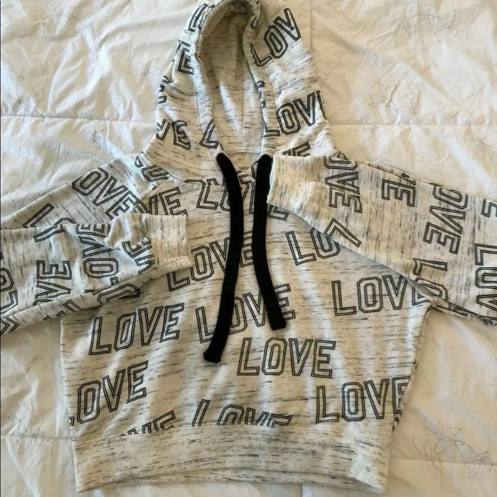 Love sweater/hoodie Crop top BNWOT